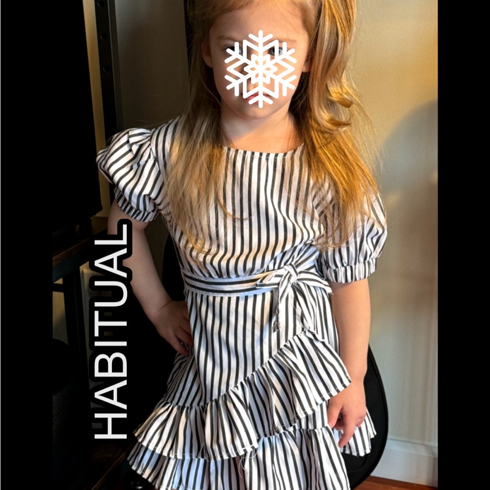NWOT HABITUAL NAVY WHITE STRIPPED DRESS SIZE TODDLER 4/5 - Picture 5 of 11